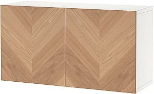 Комод IKEA Besta 120x42x64 Белый Хедевикен/Шпон Дуба (подвесной)