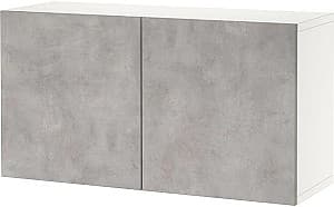 Comoda IKEA Besta 120x42x64 Alb Kallviken/Gri Aspect Beton (suspendata)