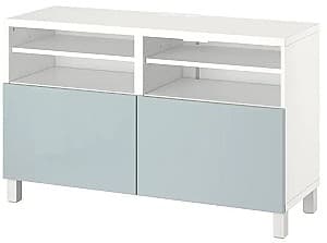 Тумба под телевизор IKEA Besta с дверцами 120x42x74 Белый/Селсвикен/Стуббарп Светло Серо-голубой