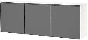 Комод IKEA Besta 180x42x64 Белый/Вестервикен Темно-серый (подвесной)