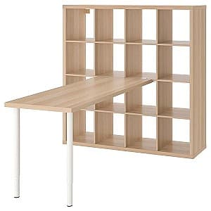Офисный стол IKEA Kallax/Lagkapten 147x179x147 Белый/Под Беленый Дуб