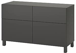 Comoda IKEA Besta/Lappviken/Stubbarp usi/sertare/deschidere apasare 120x42x74 Gri Inchis