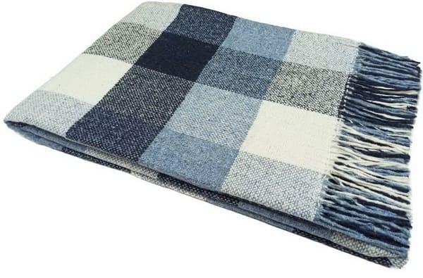 Pled Vladi Palermo 140x200 (Lână 20%, Poliester 40%, Acril 40%) Albastru / Gri