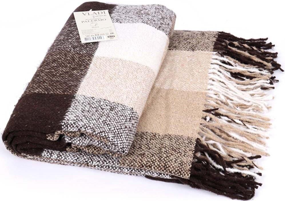 Плед Vladi Палермо 140x200 (Шерсть 20%, Полиэстер 40%, Акрил 40%) Коричневый / Бежевый