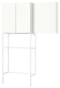 Шкаф в ванную IKEA Enhet 3 двери 140x32x204 Белый