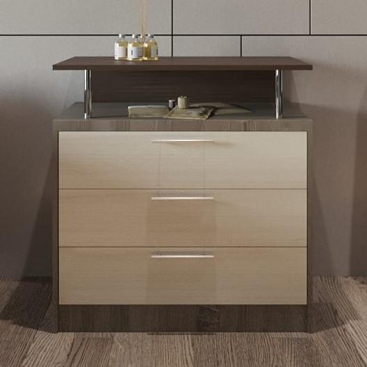 Тумба под телевизор PS КТВ-80 (3 ящ.) Трюфель / Шамони Светлый