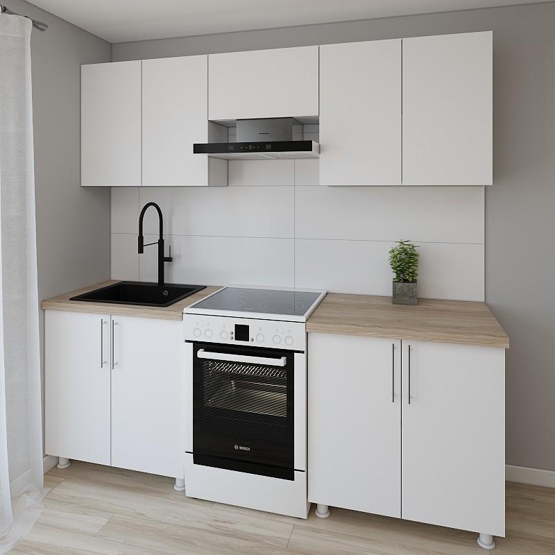 Set mobila bucatarie Smartex K1 220 cm Alb