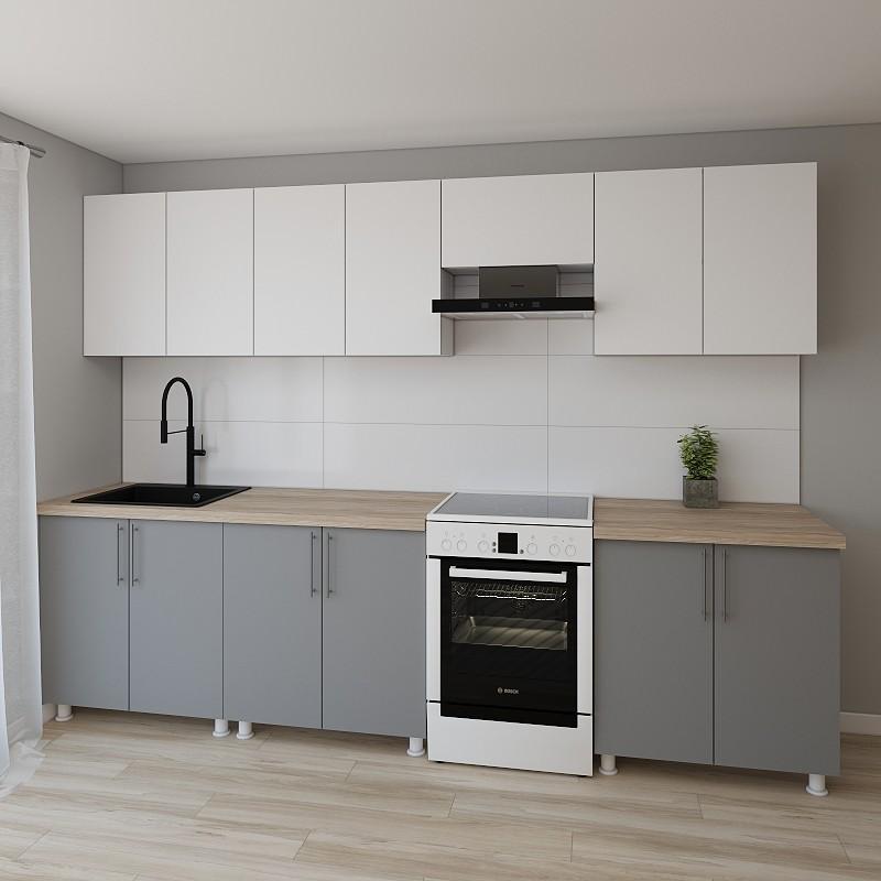 Кухонный гарнитур Smartex K1 300 см Белый / Графит