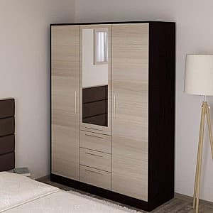 Dulap PS S-140 (3 sert.) (oglinda) Wenghe / Chamonix Deschis