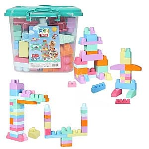 Конструктор Play Toys Ведро с пастельными кубиками Play Blox 107 предметов