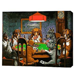 Tablou pe numere BrushMe Partida de poker (fara cutie)