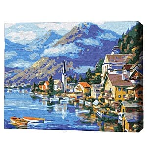 Tablou pe numere BrushMe Sat la poalele muntelui (fara cutie)