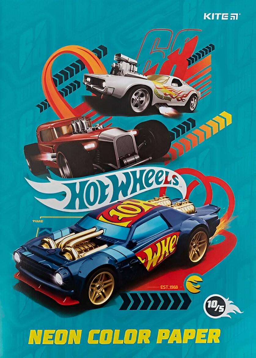 Цветная бумага Kite Hot Wheels NEON HW21-252