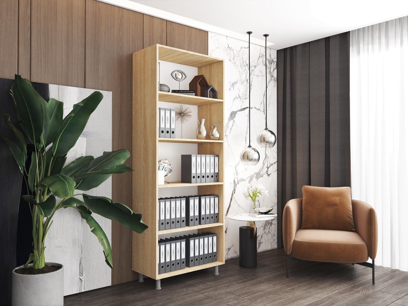 Etajera Mobildor Lux DD (80x40x210H cm) Stejar Sonoma