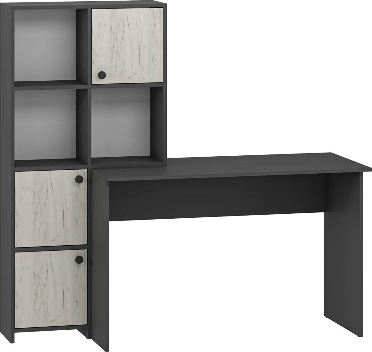 Письменный стол MG-Plus Larry Серый Графит / Дуб Крафт Белый