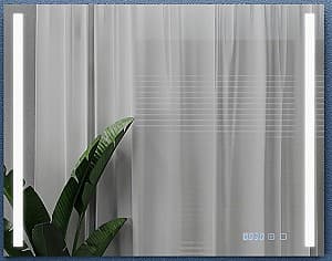 Oglindă Bayro Sigma ortogonală 1000x800 LED touch cu dezaburire ceas și termometru 121767