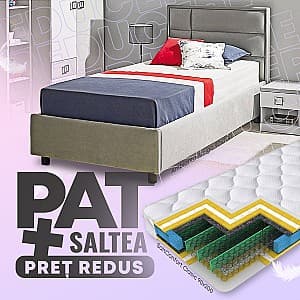 Кровать Ambianta Amigo 0.9 м Серый + Матрас Salt Confort Clasic 90x200