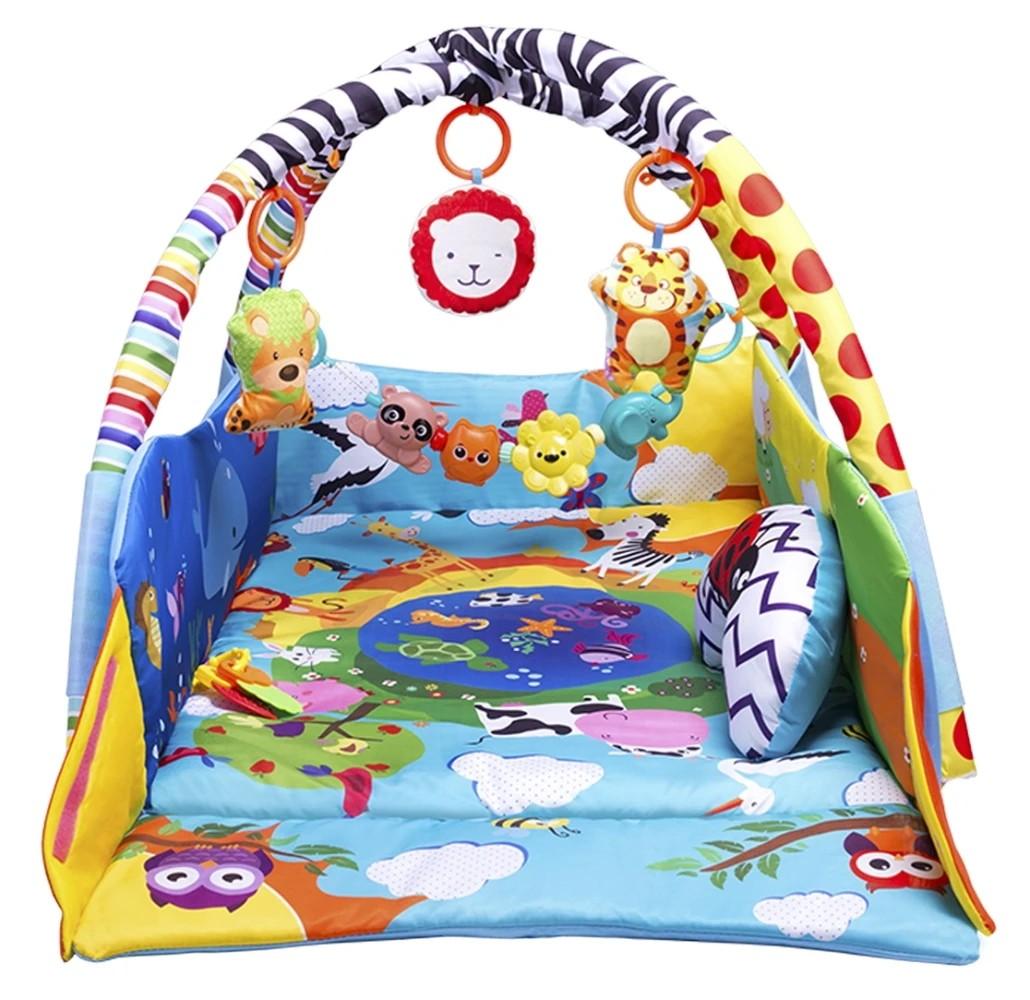 Covoras de joaca copii Lionelo Anika Plus Blue Yellow