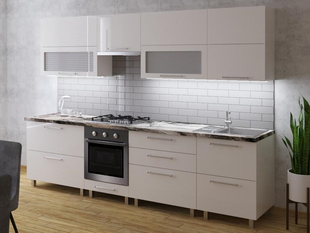 Set mobila bucatarie PS Blum 2.8 m (MDF lucioasa) Bianco