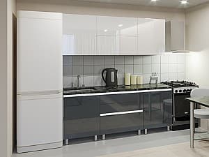 Set mobila bucatarie PS Gola-1 2 m (MDF lucioasa) Alb / Antracit