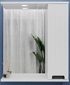 Шкаф в ванную Bayro Positano 700x750 правый Матовый белый