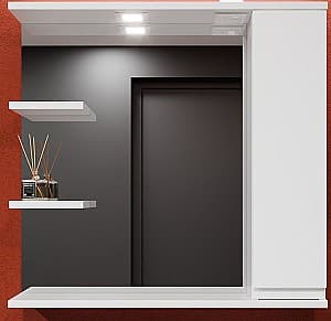 Шкаф в ванную Bayro Studio 800x750 правый Матовый белый