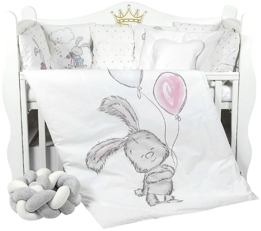 Постельное белье PernaMea Коса Зайчик Серый (8 предметов)