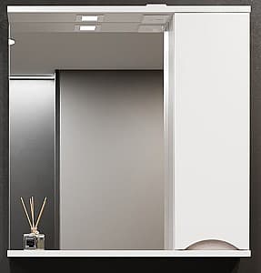Шкаф в ванную Bayro Elara 750x750 правый Матовый белый
