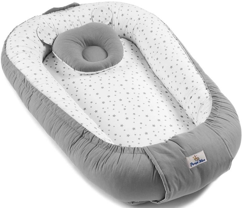Cuib pentru bebelus PernaMea Stele Gri