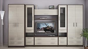 Стенка PS Омега-S (2 ящ.) 3.5 м Венге / Шамони Светлый