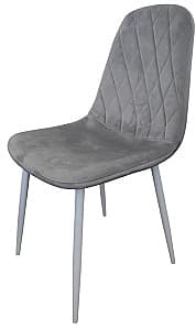 Железный стул Kroll DC2-006 Velur Light Grey(Серый)/White(Белый)