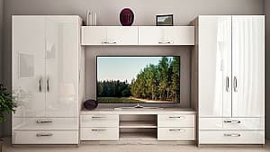 Стенка PS Ира Х 3.8 м (ТВ-1.8 м) Дуб Кортона / Белый