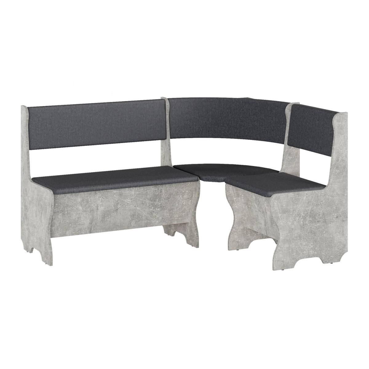 Coltar bucatarie KompaniT Malta Atelie Deschis (Gri) / Balaton 96 (Negru)