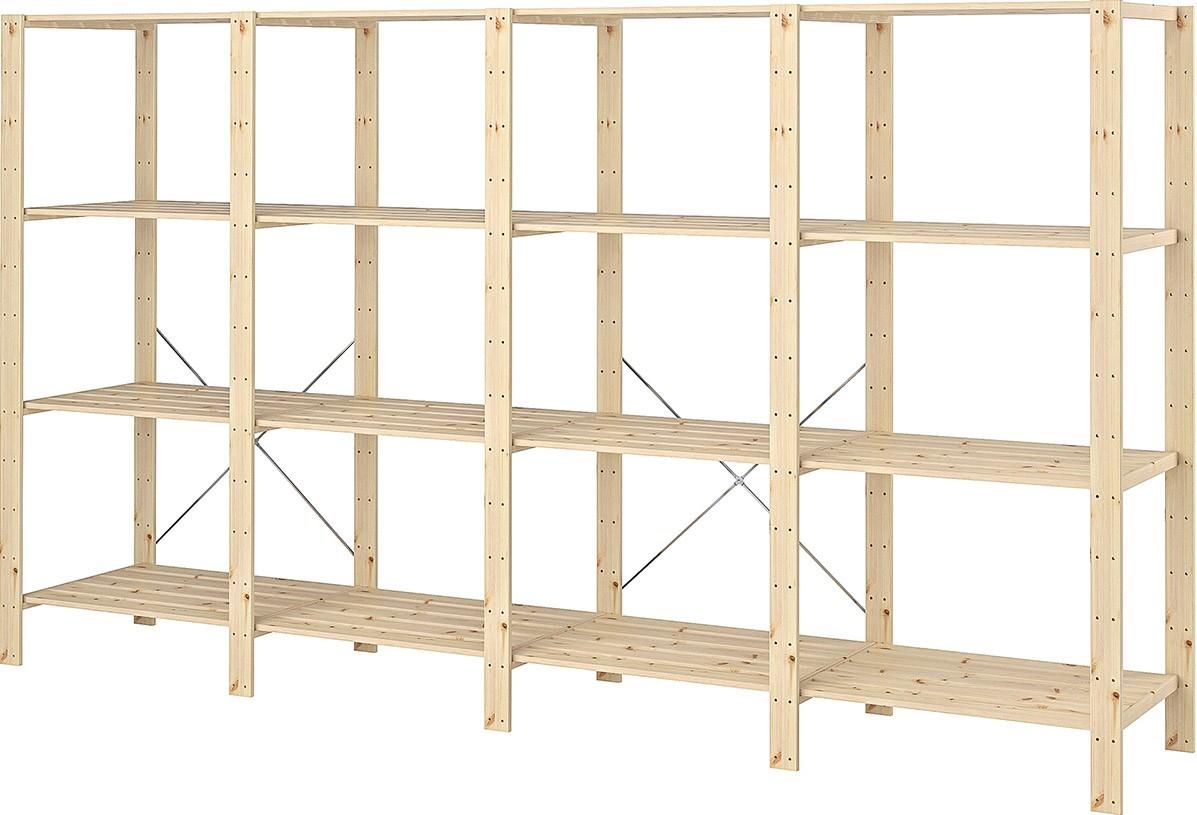 Etajera IKEA Hejne 4 sectiuni/rafturi 307x50x171 Natur