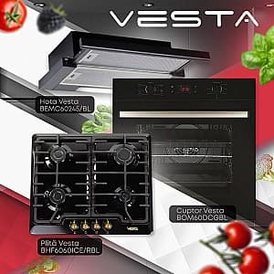 Комплект встраиваемой техники Vesta BHF6060ICE/RBL + BOM60DCGBL + BEMC60245/BL