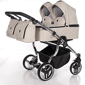 Carucior pentru gemeni Junama DUO V3 ECO Beige Silver