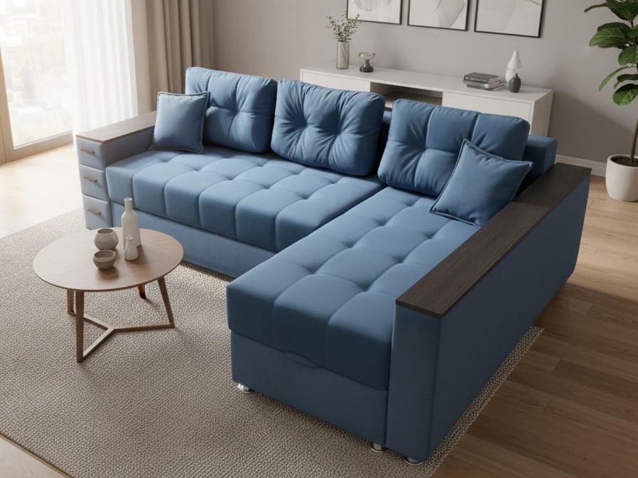 Canapea coltar Elegant Style Aurora 250 (LL) Albastru