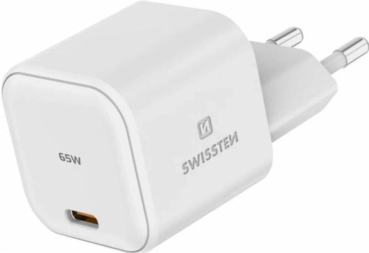 Incarcator telefon SWISSTEN GaN 1xUSB-C 65W PD White