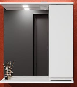 Шкаф в ванную Bayro Studio 700x750 прямой Матовый белый