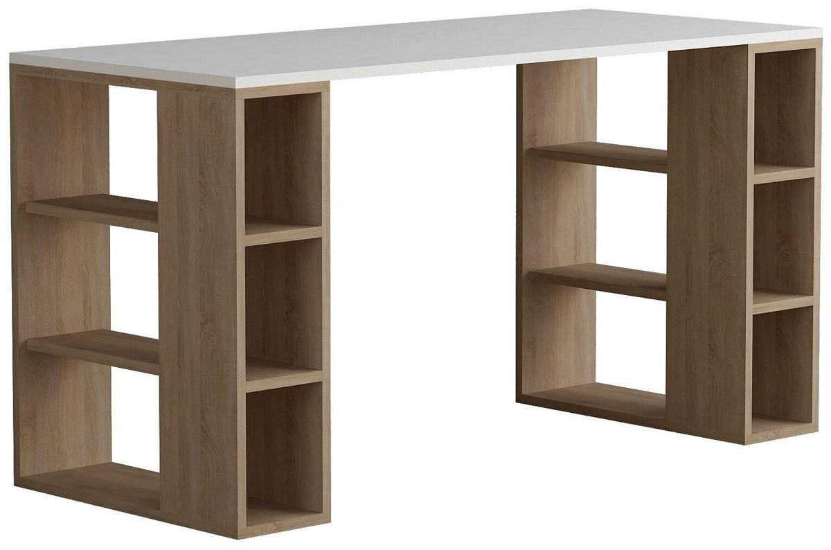 Masa de birou Trendy Colmar Alb/Stejar (Bej)