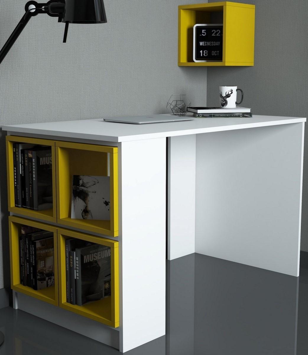 Masa de birou Trendy Cutie Alb/Galben