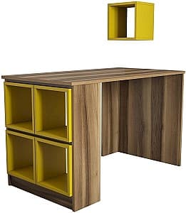 Письменный стол Trendy Коробка Орех (Коричневый)/Желтый