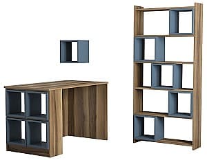 Masa de birou Trendy Cutie Nuc (Maro)/Calcedonie (Albastru)
