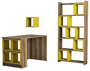 Письменный стол Trendy Коробка Орех (Коричневый)/Желтый