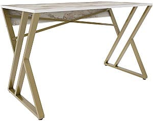 Masa de birou Trendy Gyza Alb/Auriu