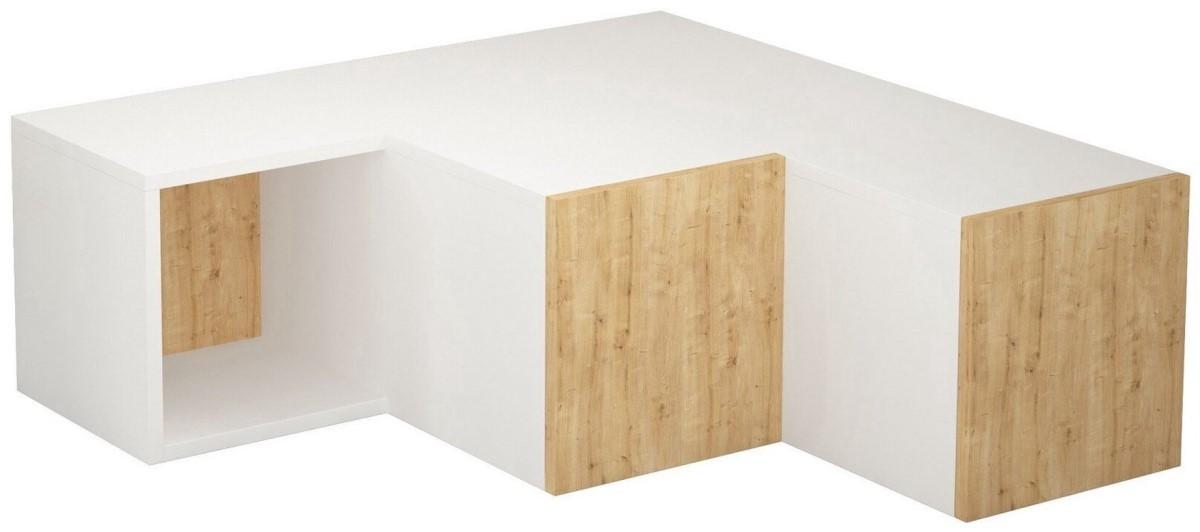 Tumba pentru televizor Trendy Compact Alb/Stejar (Bej)