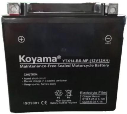 Аккумулятор Koyama moto YTX14-BS 12V 12Ah 200A