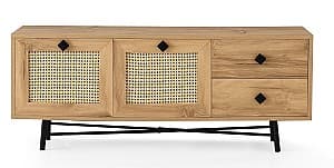 Tumba pentru televizor Trendy Hapsiyas 140 Stejar (Maro)/Negru