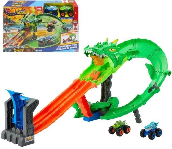  Hot Wheels Разрушение Дракона с 2 машинками Monster Trucks 1:64