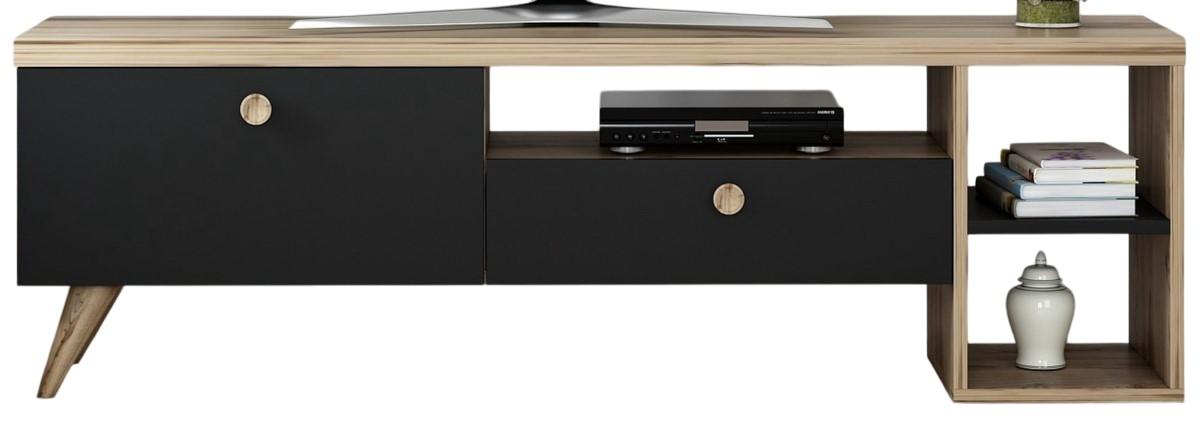 Tumba pentru televizor Trendy Parion Negru/Stejar (Maro)